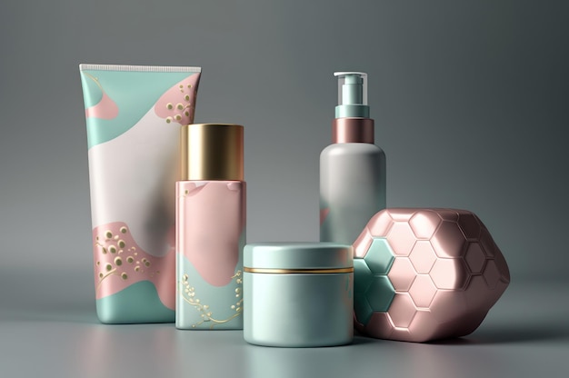 Modello di cosmetici prodotto minimo sfondo di design alla moda e chic