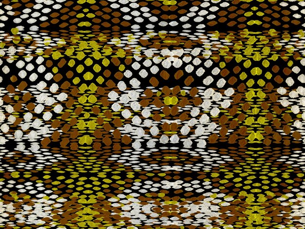 Modello di costumi da bagno geometrici vibranti. Modello senza cuciture etnico. Priorità bassa del rombo di estate. Rapporto Geo Simmetrico Ikat. Disegno etnico dell'acquerello. Texture casuale della pelle di serpente giallo oro.