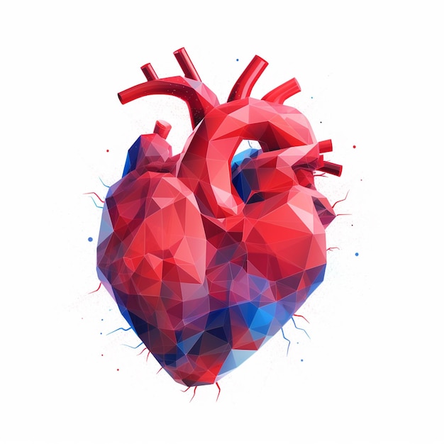 modello di cuore con effetto blu