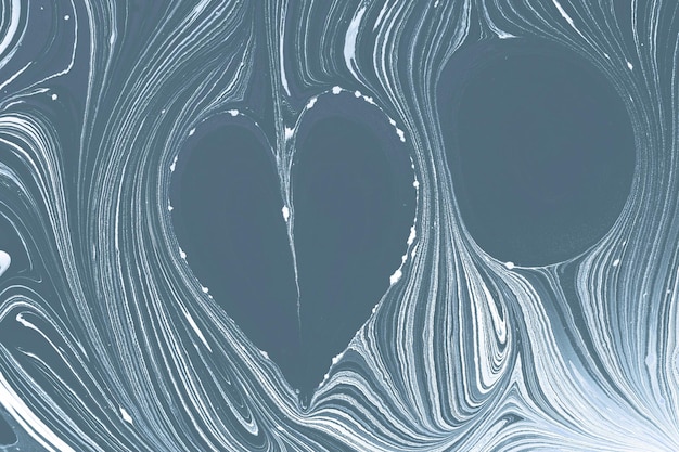Modello di cuore marmorizzato astratto per lo sfondo del design delle piastrelle di tessuto Cuore astratto con consistenza Ebru