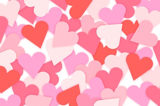 Modello di cuori rosa tema d'amore png design trasparente