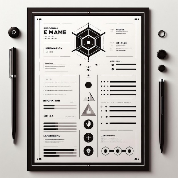 modello di curriculum vitae vettoriale minimalista