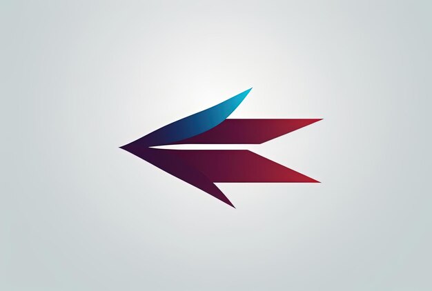 modello di design del logo a freccia nello stile marrone chiaro e azzurro