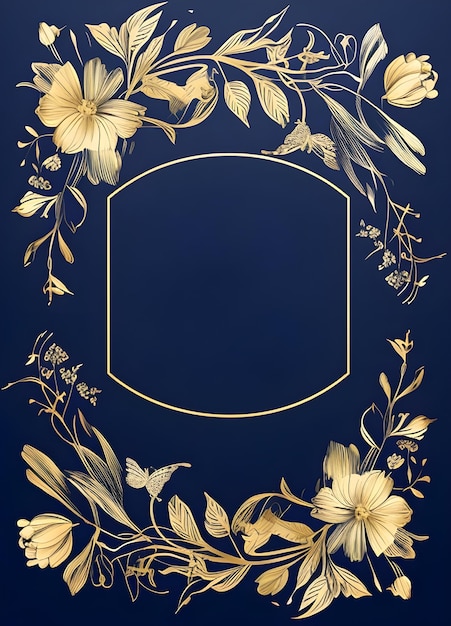 Modello di design di invito a nozze elegante con decorazione floreale in stile illustrazione vettoriale