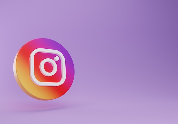 modello di design semplice minimale logo galleggiante instagram 3d