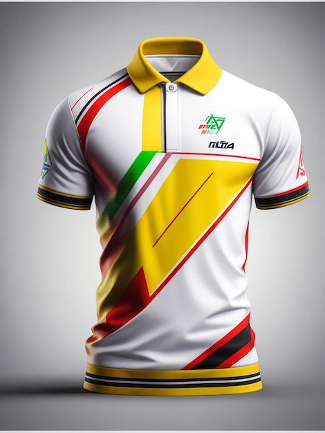 Modello di design sportivo vettoriale di maglia da calcio per l'uniforme di un club di calcio vista anteriore e posteriore