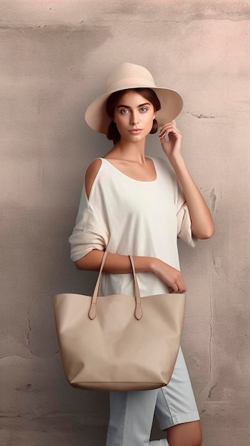 Modello di donna con borsa