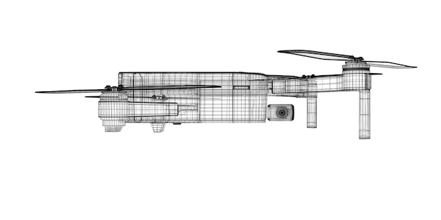 Modello di drone con rendering 3D