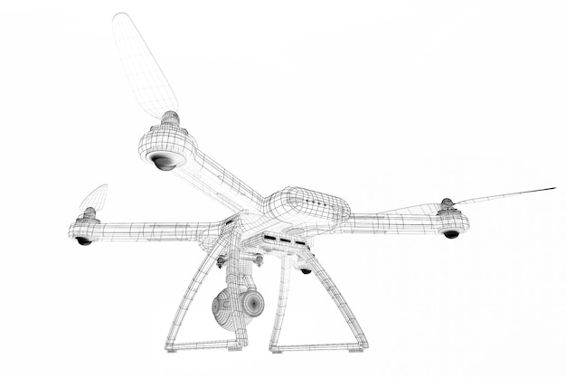 Modello di drone con rendering 3D