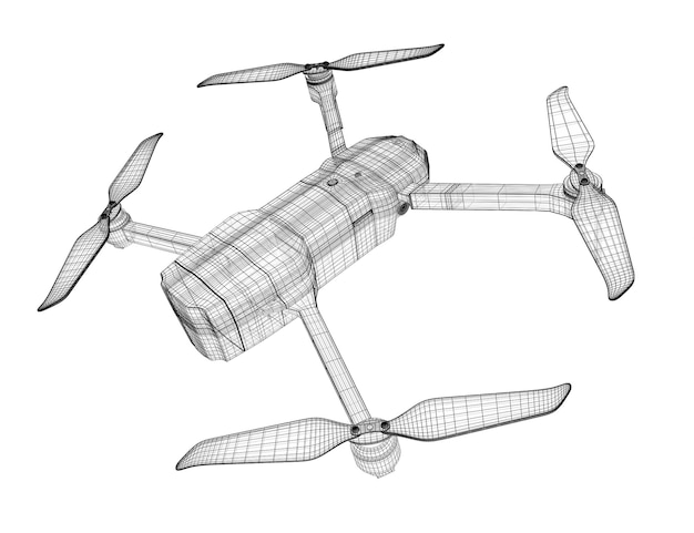 Modello di drone con rendering 3D