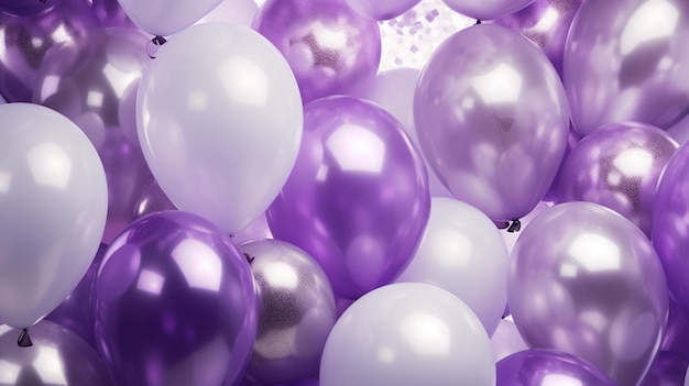 Modello di festa di palloncini viola