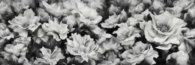 Modello di fiore in bianco e nero ai generato sfondo naturale