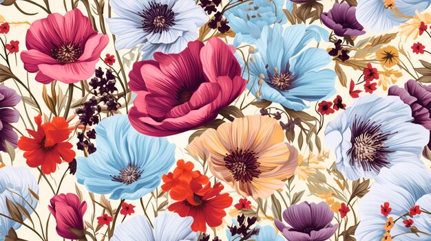 Modello di illustrazione Beautiful Flower senza cuciture