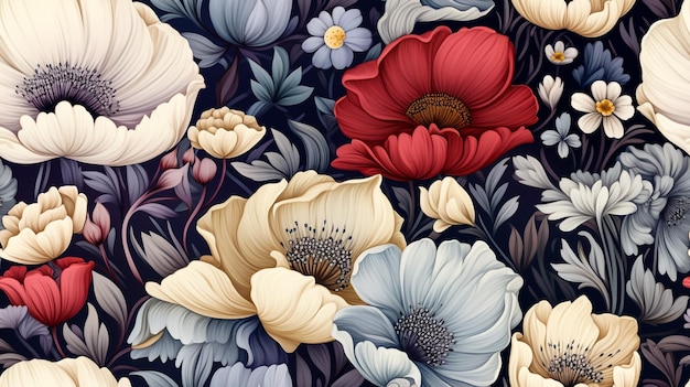 Modello di illustrazione Beautiful Flower senza cuciture