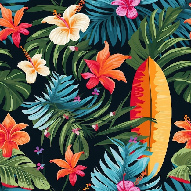 modello di illustrazione del surfista hawaiano