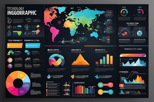 Modello di infografica tecnologica