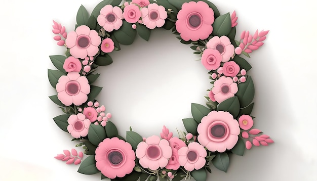 Modello di invito a nozze con ghirlanda floreale di qualità Moderna Fiori rosa eleganti