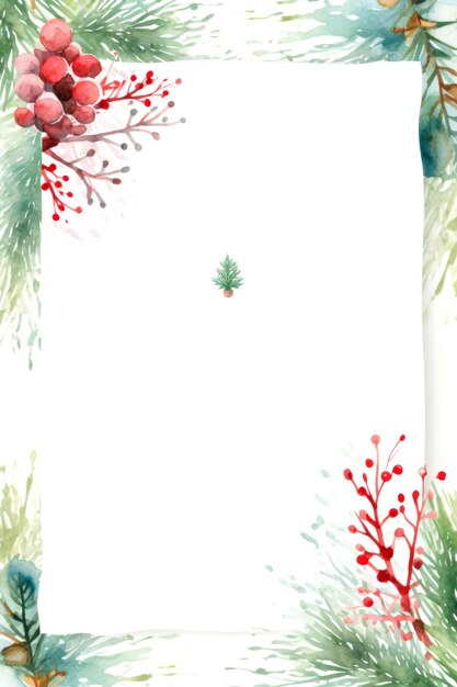 Modello di invito per le cartoline di auguri di Natale e Capodanno Illustrazione ad acquerello