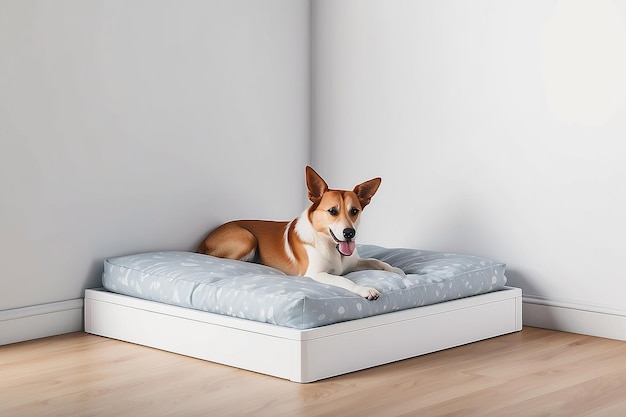 Modello di letto per animali domestici in un angolo accogliente