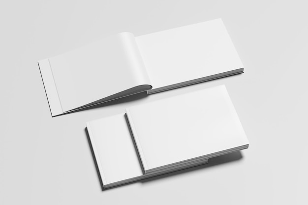 Modello di libro paesaggistico in bianco