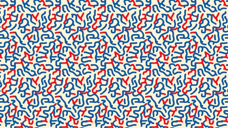 Foto modello di linea rossa e blu astratto