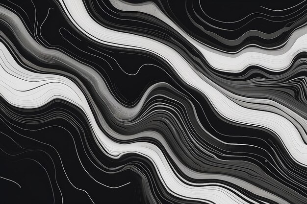 Modello di linea topografica di contorno astratto in bianco e nero