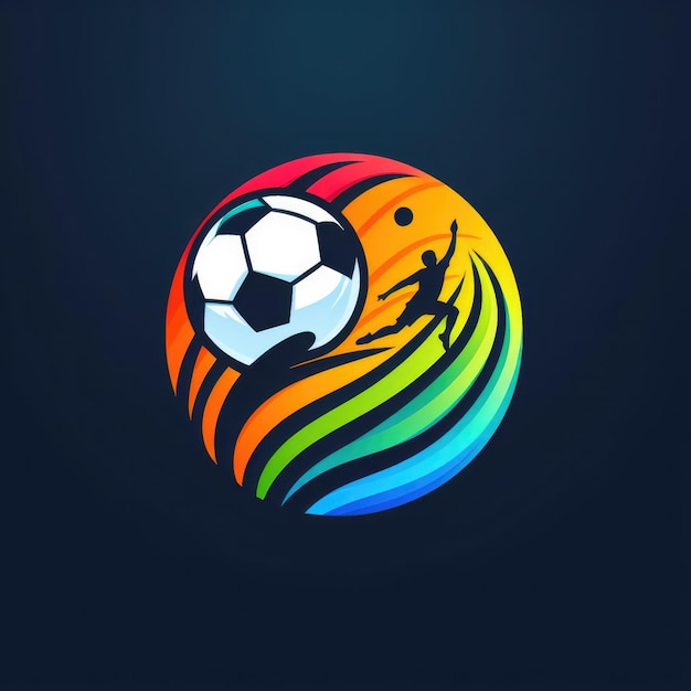 modello di logo a colori con palla da calcio