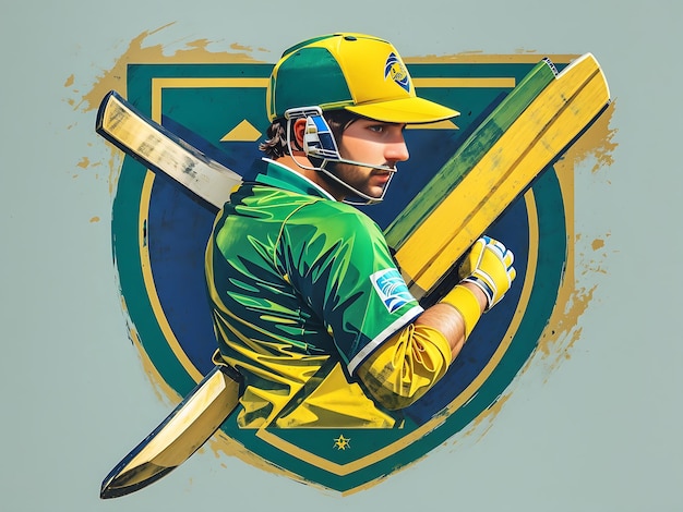 Modello di logo della lega di cricket o design del poster