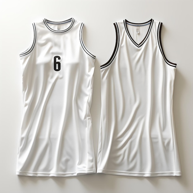 Modello di maglie da basket isolato su sfondo bianco generativo ai
