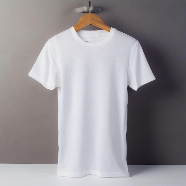 Modello di maglietta bianca anteriore utilizzato come modello di progettazione Maglietta in bianco isolata su bianco