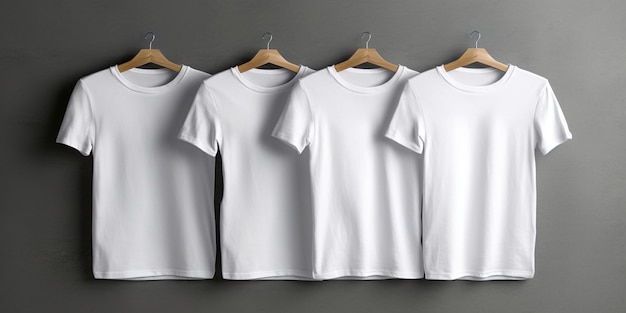Modello di maglietta bianca bianca da uomo forma naturale per il tuo mockup di design per la stampa Generato dall'IA
