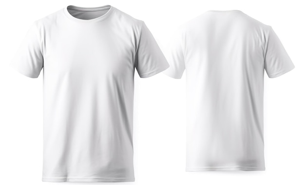 modello di maglietta bianca per uomini da due lati isolati su sfondo bianco generare ai