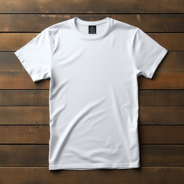 Modello di maglietta bianca vuota da uomo dalla forma naturale su due lati su manichino invisibile per il tuo d