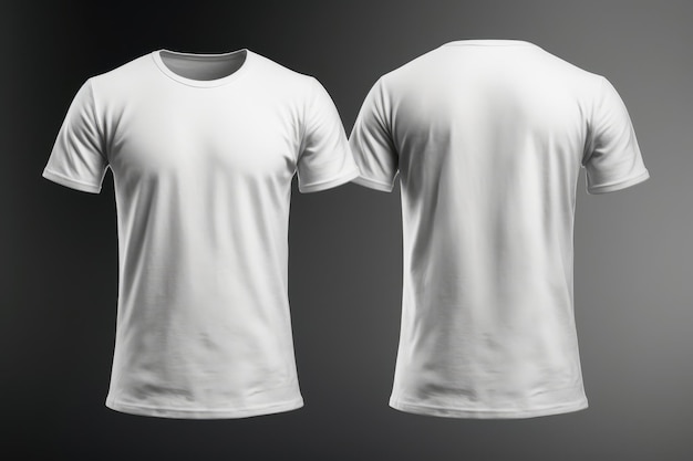 Modello di maglietta da uomo bianco monocromatico per fronte e retro in stile Cinema4D perfetto per il design di abbigliamento AI generativa