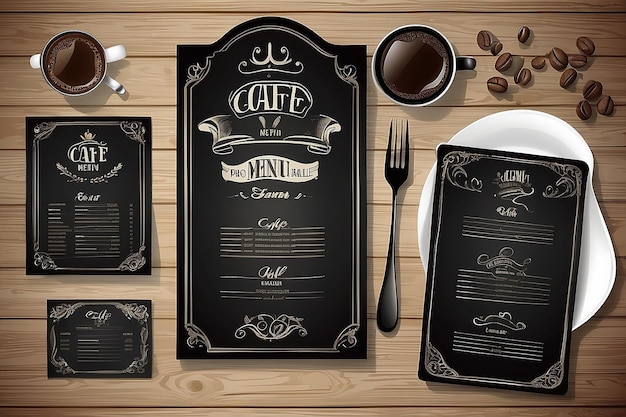 Modello di menu del ristorante Identità della caffetteria Illustrazione vettoriale