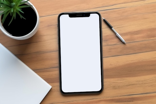 Modello di mockup del telefono Smartphone con modello di mockup dello schermo vuoto per la visualizzazione del prodotto o gli annunci