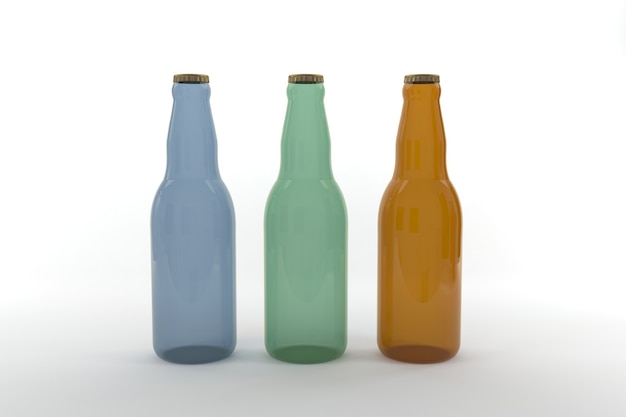 Modello di mockup di bottiglie con rendering 3D