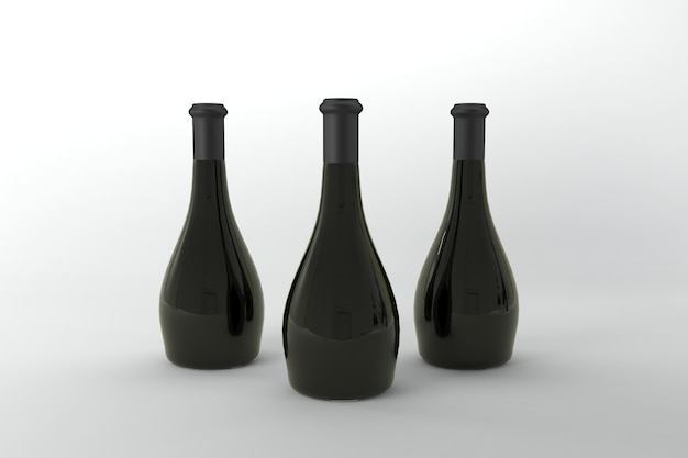 Modello di mockup di bottiglie con rendering 3D