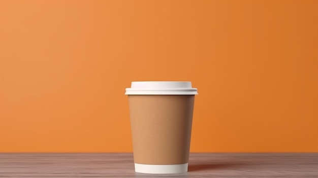 modello di mockup di tazza di caffè in carta marrone vuota vuota