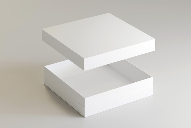 Modello di modellazione di scatola immagine grezza bianca 3D