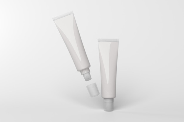 modello di modello di imballaggio trasparente per la progettazione di un tubo di balsamo per le labbra rendering 3D