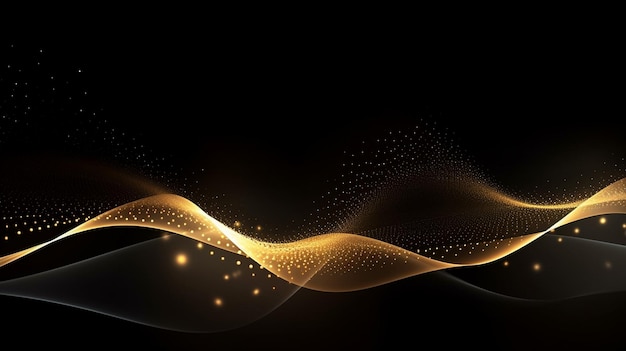 Modello di movimento d'onda astratto su carta da parati a sfondo blu scuro per la tecnologia digitale AI Generato
