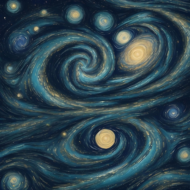 Modello di notte stellata ispirato a Van Gogh