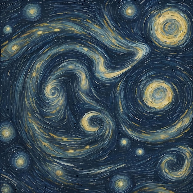 Modello di notte stellata ispirato a Van Gogh