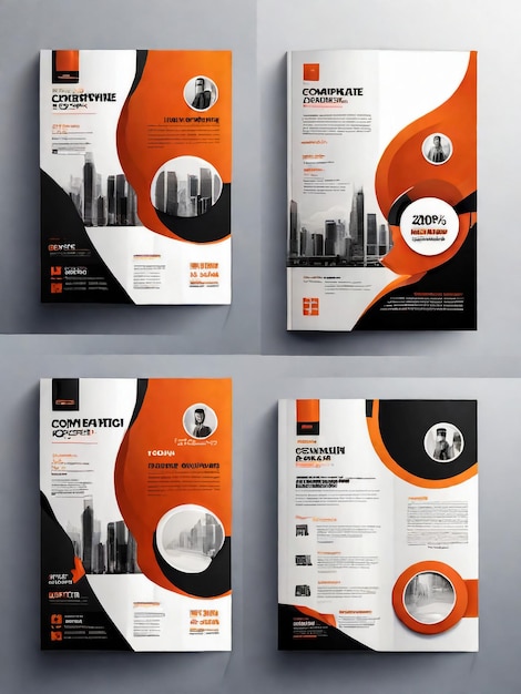 Modello di opuscolo aziendale in layout triplo opuscolo di design aziendale con immagine sostituibile