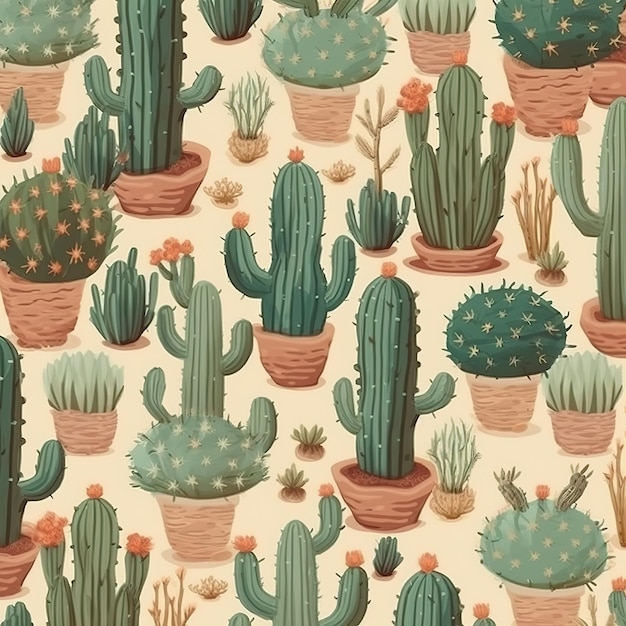 modello di piante di cactus