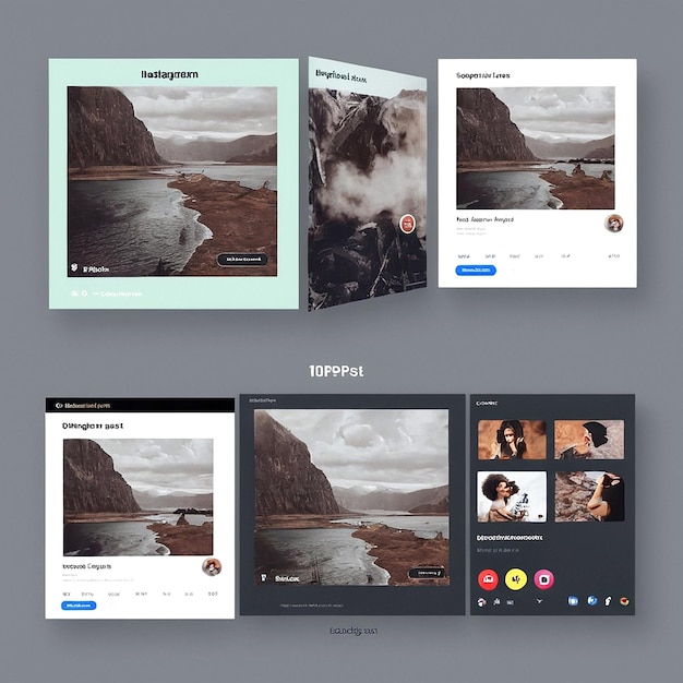 Modello di post instagram media sociali