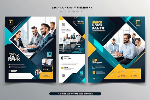 Modello di post per social media aziendali professionali vettore premium di banner Square aziendale