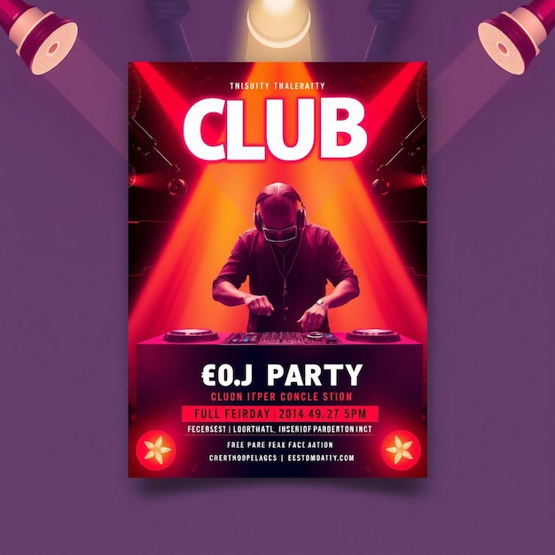 Modello di post sui social media per il volantino della festa del club
