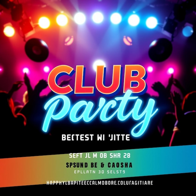 Modello di post sui social media per il volantino della festa del club